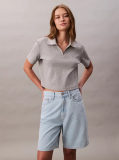Denim Relaxed Linen Blend Bermuda Shorts  Women