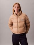 Beige Monogram Down Puffer Jacket  Women