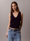 Blue Cotton Knit Short Sleeve Twin Set  Women