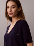 Blue Cotton Knit Short Sleeve Twin Set  Women