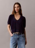 Blue Cotton Knit Short Sleeve Twin Set  Women