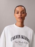 White Cropped Varsity Logo T-shirt  Women