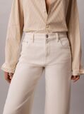 White Cropped Cotton Twill Barrel Trousers  Women