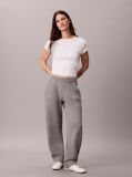 Grey Cotton Fleece Wide Barrel Joggers  Women