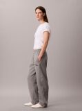 Grey Cotton Fleece Wide Barrel Joggers  Women