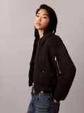 Black Lightly Padded Short Bomber Jacket  Women