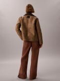 Brown Faux Shearling Aviator Jacket  Women