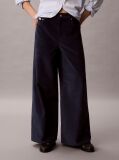 Blue Corduroy Wide Leg Trousers  Women