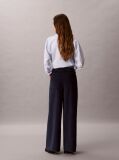 Blue Corduroy Wide Leg Trousers  Women