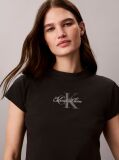 Μαύρο Κοντό T-shirt Monologo  Γυναίκα
