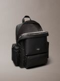 Black Utility Pocket Backpack  Men