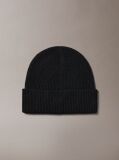 Black Cashmere Emblem Logo Beanie  Men