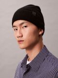 Black Cashmere Emblem Logo Beanie  Men