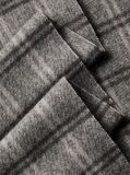 Black Checked Wool Leather Badge Scarf  Men