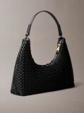 Black Soft Pleated Shoulder Bag  Women