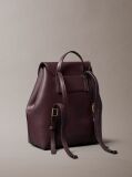 Red Foil Logo Flap Backpack  Women