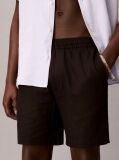 Black Linen Blend Shorts  Men