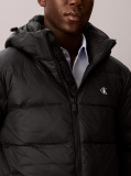 Black Hooded Down Puffer Jacket  Men