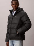 Black Hooded Down Puffer Jacket  Men