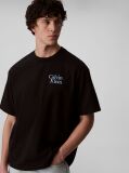 Black Script Logo Graphic Relaxed T-Shirt  Men