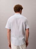 Blue Short Sleeve Solid Causal Linen Classic Shirt  Men
