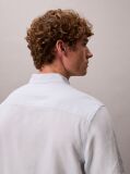 Blue Short Sleeve Solid Causal Linen Classic Shirt  Men