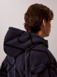 Blue Sherpa Fleece Emblem Zip Hoodie  Men