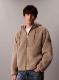 Brown Relaxed Sherpa Hoodie  Men