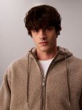 Brown Relaxed Sherpa Hoodie  Men