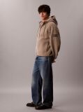 Brown Relaxed Sherpa Hoodie  Men