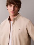 Beige Solid Classic Oxford Button-Down Shirt  Men