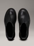 Black Leather Chunky Chelsea Boots  Women