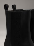 Black Leather Chunky Chelsea Boots  Women