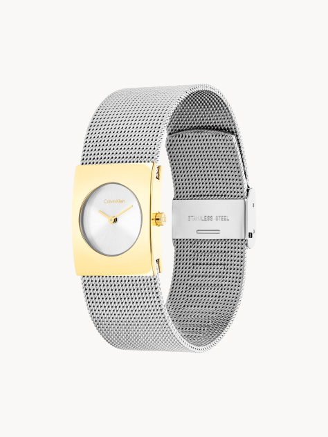 Silver CK Pulse Two-Tone Steel Bracelet Watch  Women