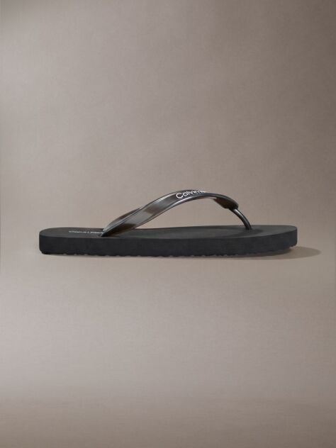 Μαύρο Arwa - Μεταλλικά Περλέ Flip Flops  Γυναίκα