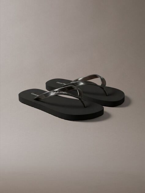 Μαύρο Arwa - Μεταλλικά Περλέ Flip Flops  Γυναίκα