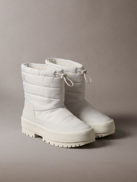 White Vulcanised Flatform Snow Boots  Women