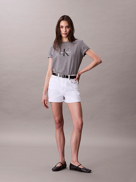 Grey Monogram Logo Tee  Women