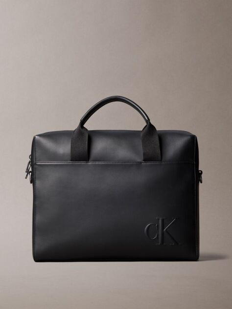 Black Embossed Monogram Commuter Bag  Men