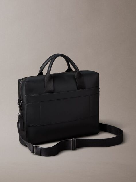 Black Embossed Monogram Commuter Bag  Men