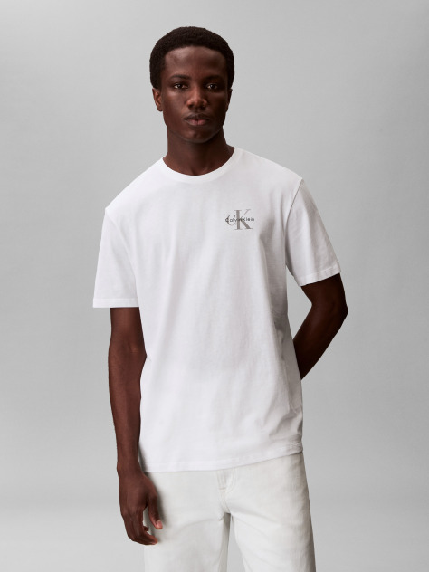 Λευκό T-Shirt Με Λογότυπο Και Κλασική Γραμμή  Άνδρας
