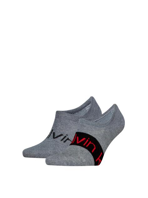 Grey Calvin Klein Logo Ribbon High-Cut Men's Footie 2 pack  Men