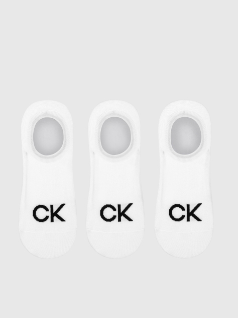 White 3 Pack Invisible Socks  Men