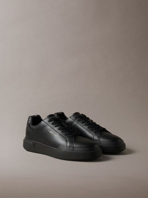 Μαύρο Δερμάτινα Chunky Sneakers Για Ανθεκτικό Κράτημα  Άνδρας