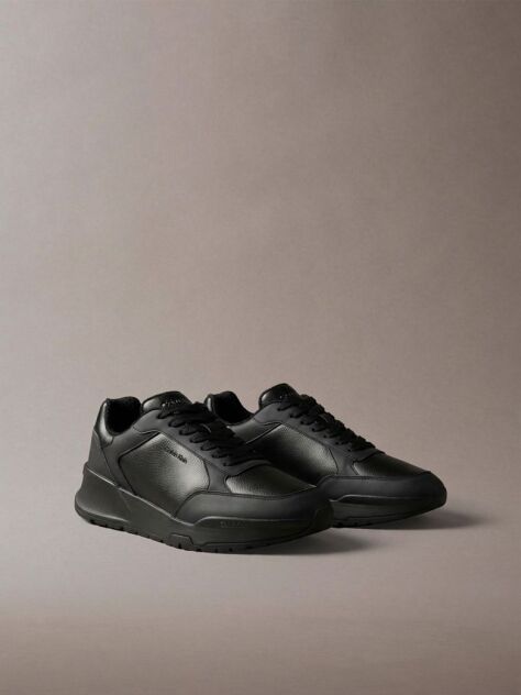 Μαύρο Δερμάτινα Chunky Dad Sneakers  Άνδρας