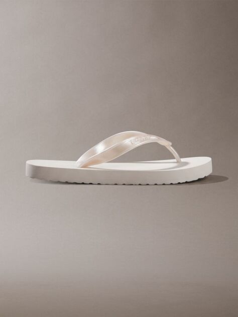 Silver Arwa - Metallic Pearlised Flip Flops  Women