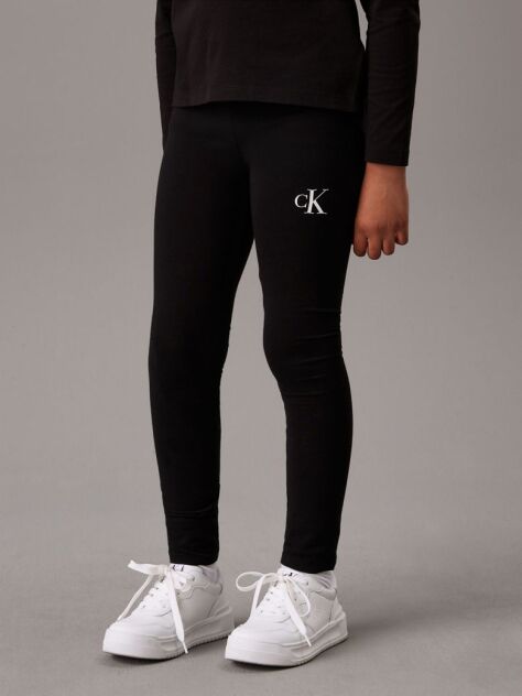 Black Slim Logo Leggings  Girls