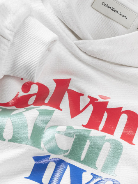 Λευκό Άνετο Hoodie Με Λογότυπο  Κορίτσι