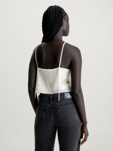 Μπεζ Camisole Τοπ Με Παγιέτες  Γυναίκα