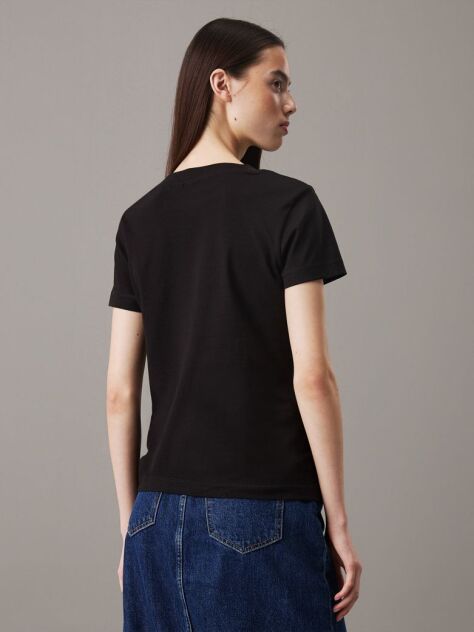 Μαύρο Slim T-shirt Με Μονόγραμμα  Γυναίκα